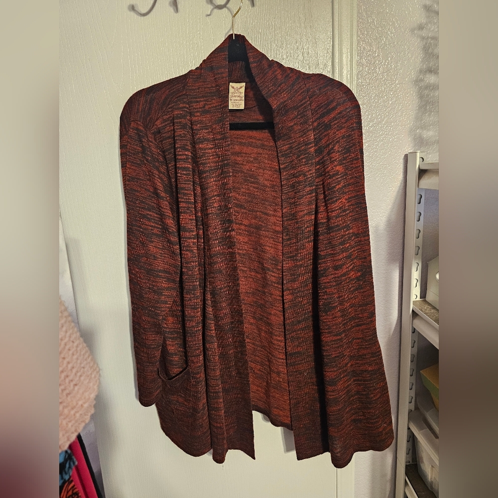 Faded Glory Merlot Open Cardigan
